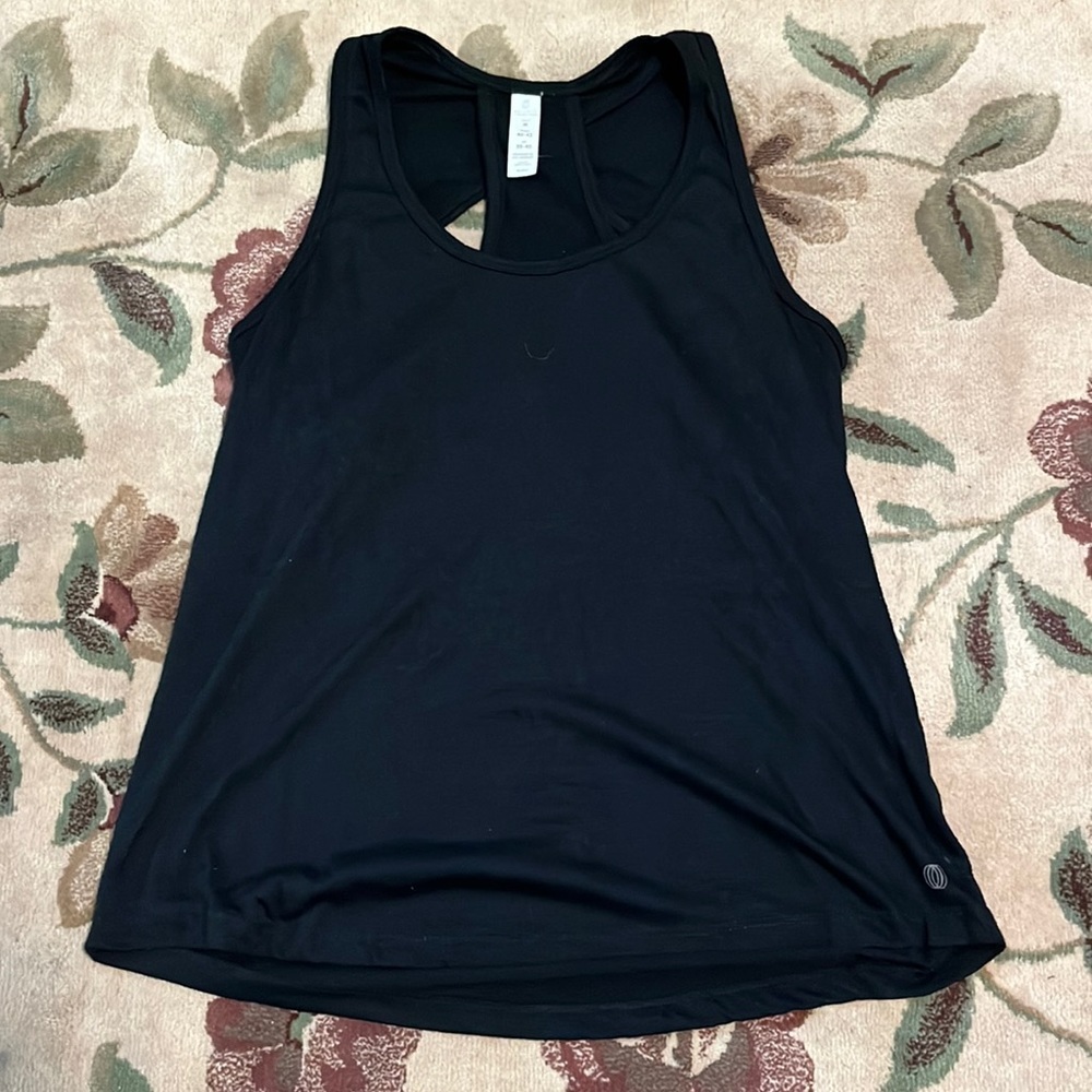 Balance collection black twist back tank